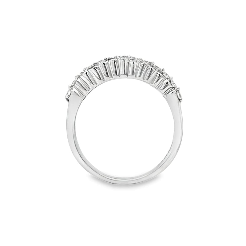 Mix Cut Diamond Half Eternity Ring