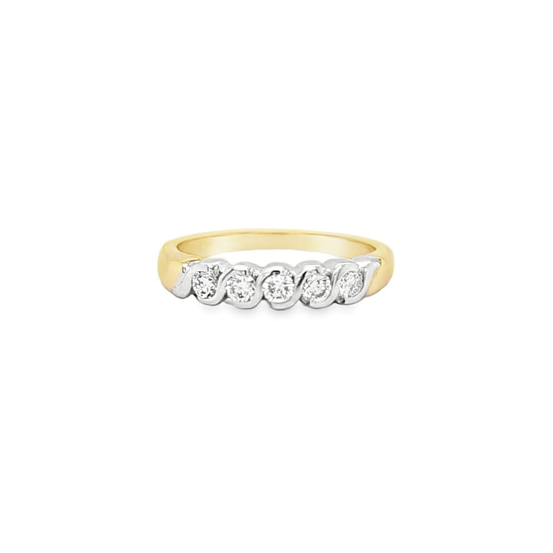 Two Tone Half Eternity Ring