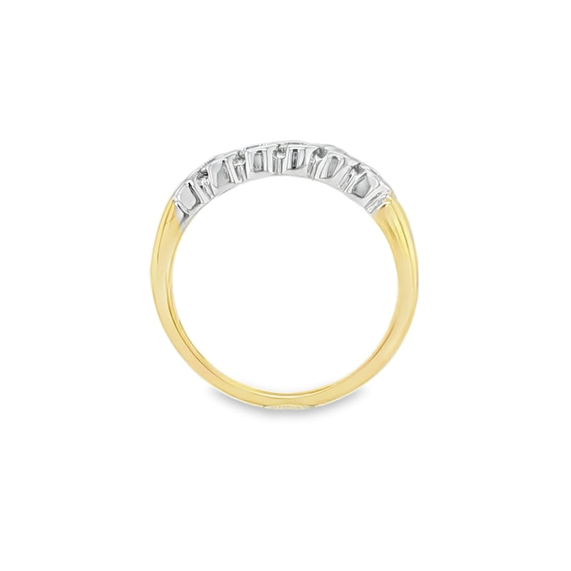 Two Tone Half Eternity Ring