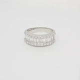 Baguette and Round Cut Half Eternity Ring